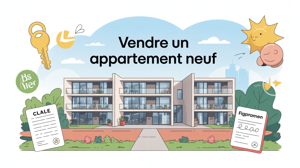 vendre appartement neuf illustration stylisée