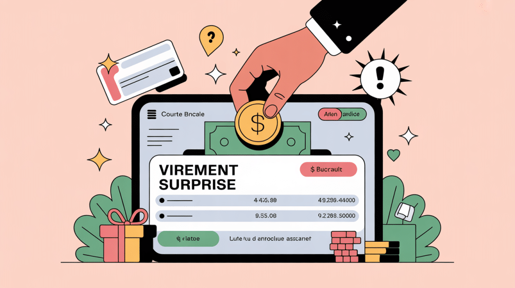 illustration virement surprise main banque sécurité