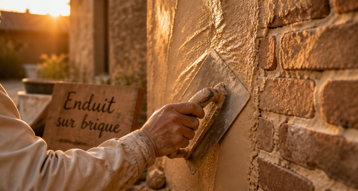 enduit sur brique mur ancien