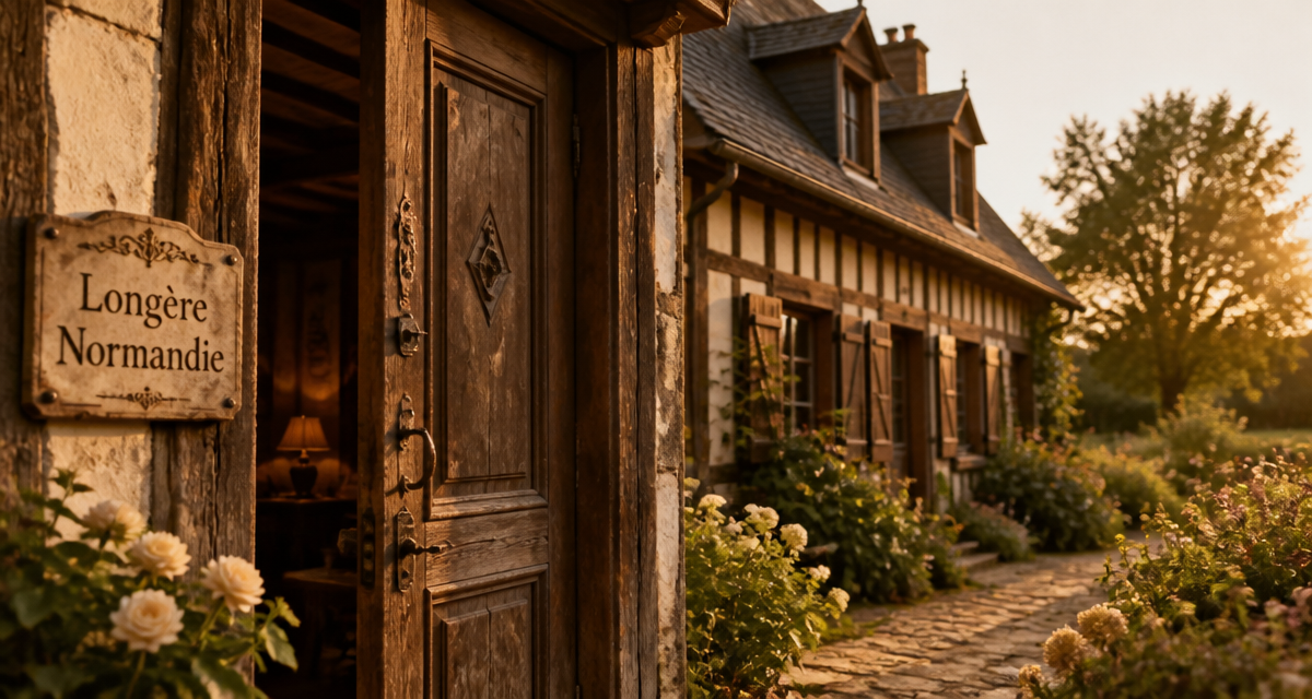 longere normandie facade colombages jardin