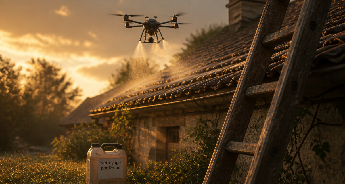 nettoyage toiture par drone avis sur toiture ancienne