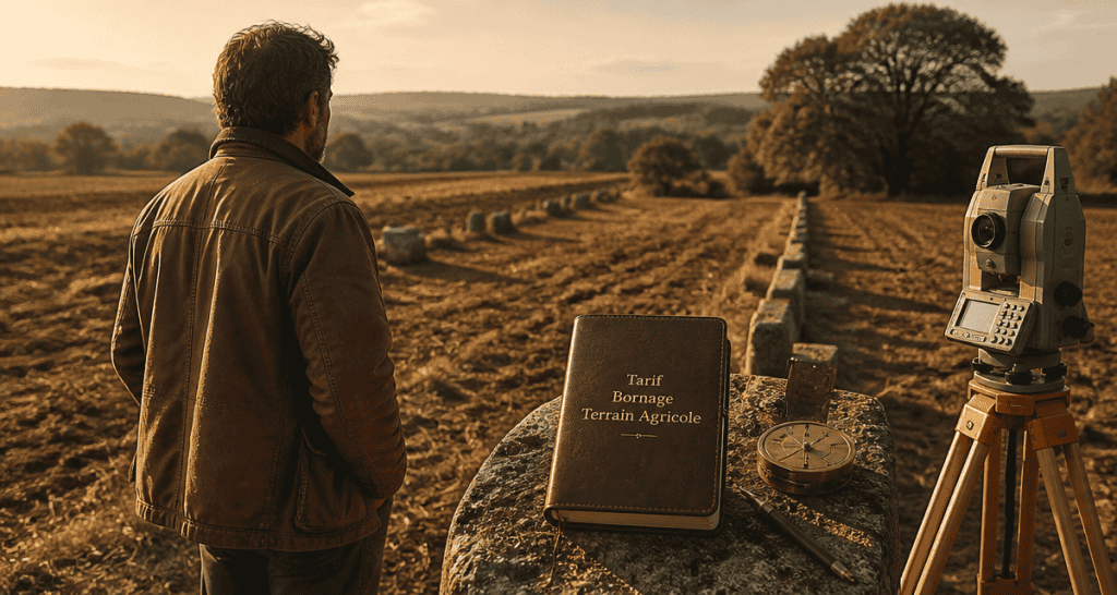 tarif bornage terrain agricole géomètre borne