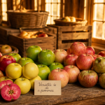 varietes de pommes les plus consommees sur une table rustique