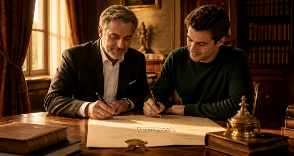 adopter un adulte pour héritage signature document