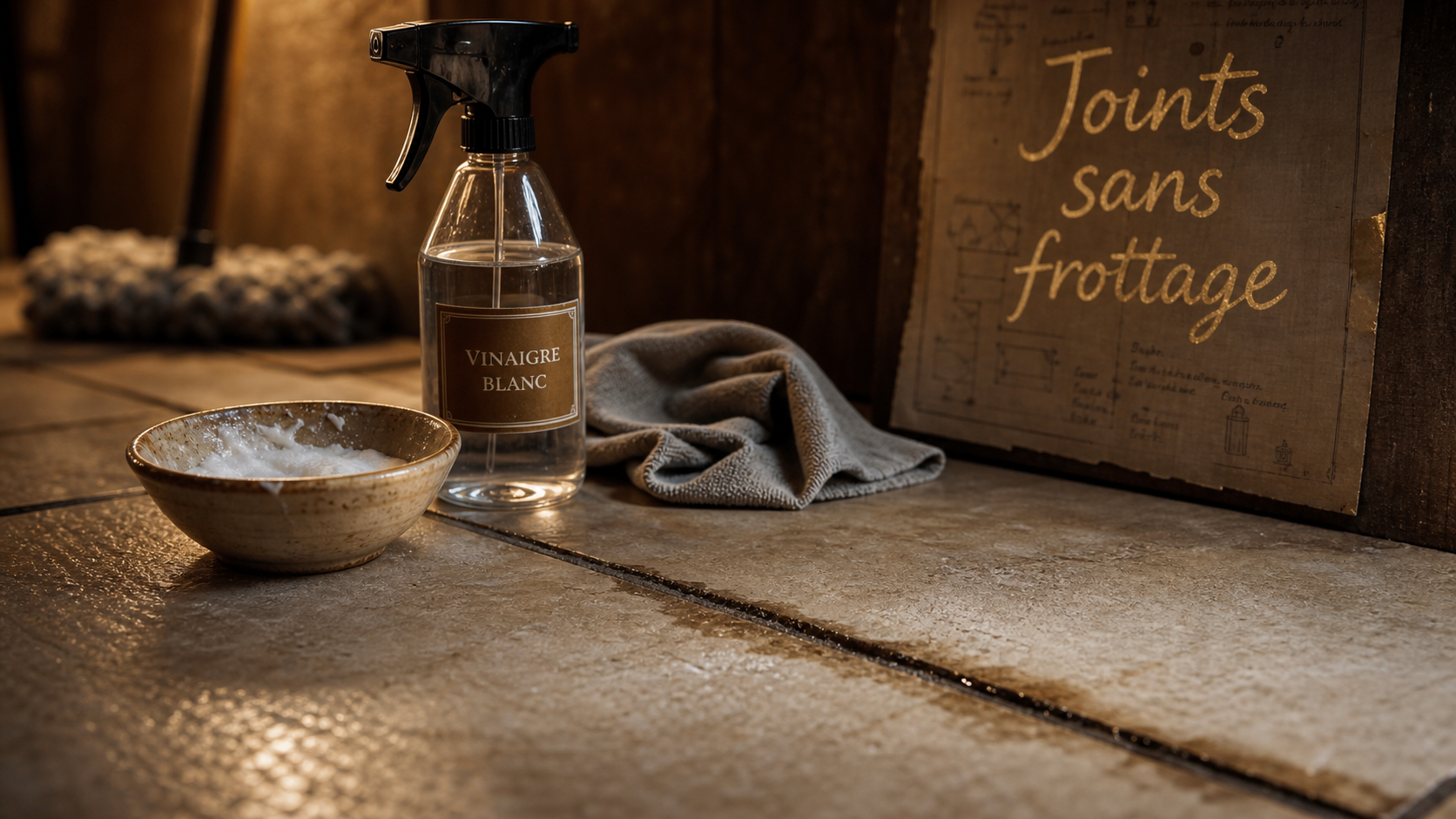 Nettoyer joint de carrelage sol sans frotter, bicarbonate et vinaigre