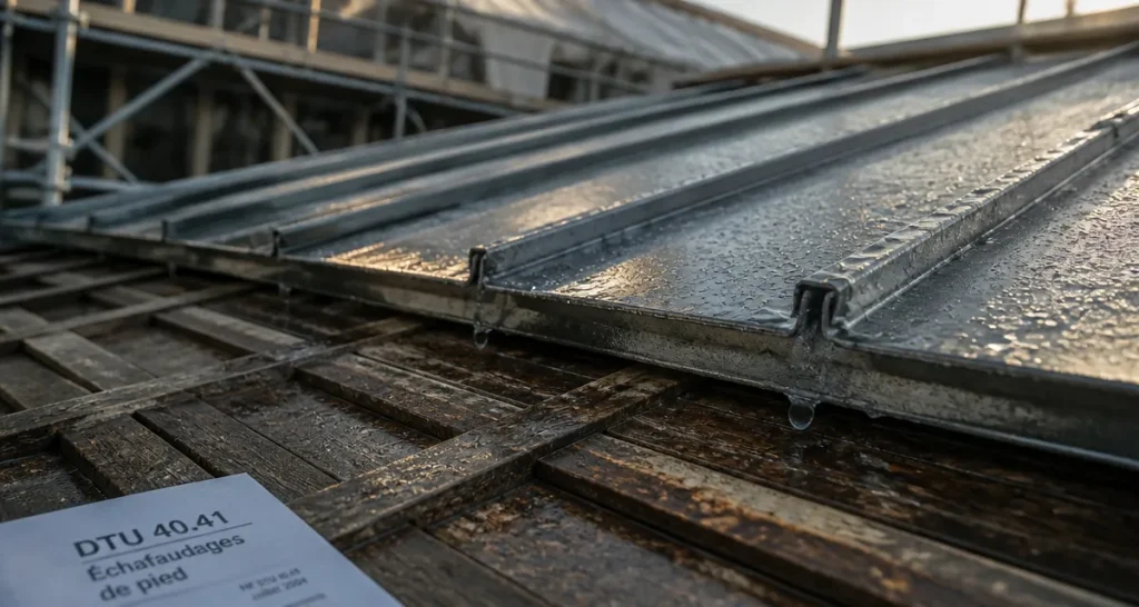 Pente toiture zinc 5% : étanchéité joint debout et zinc