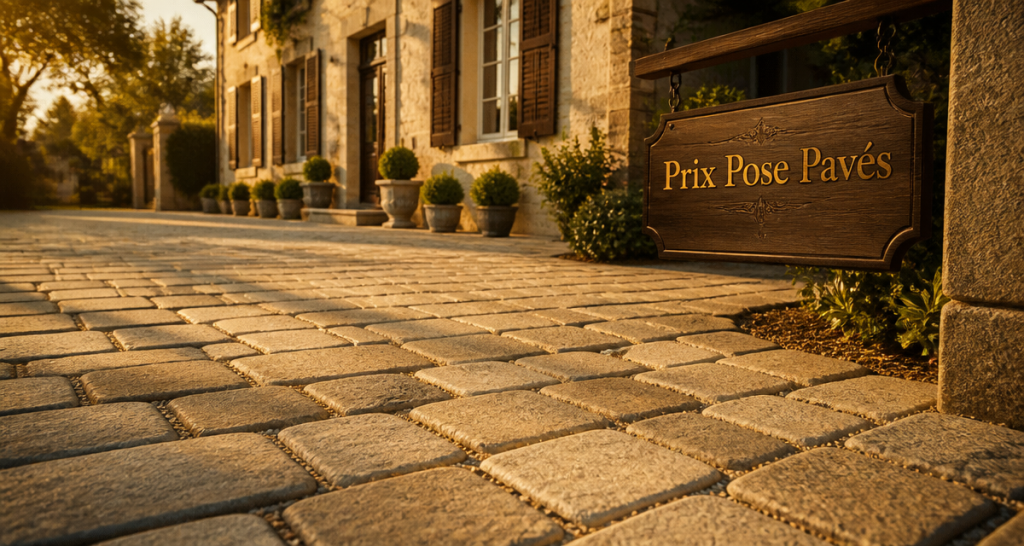 pose pavé prix m2 allée pierre béton maison ancienne