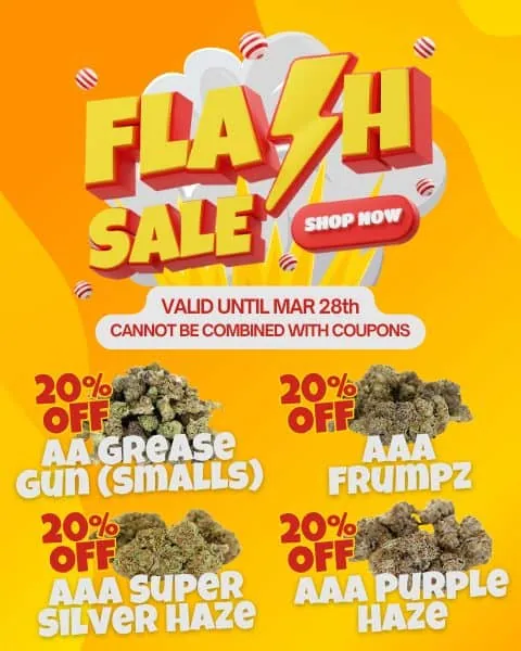 Flash Sale Cannabis Discount Banner.