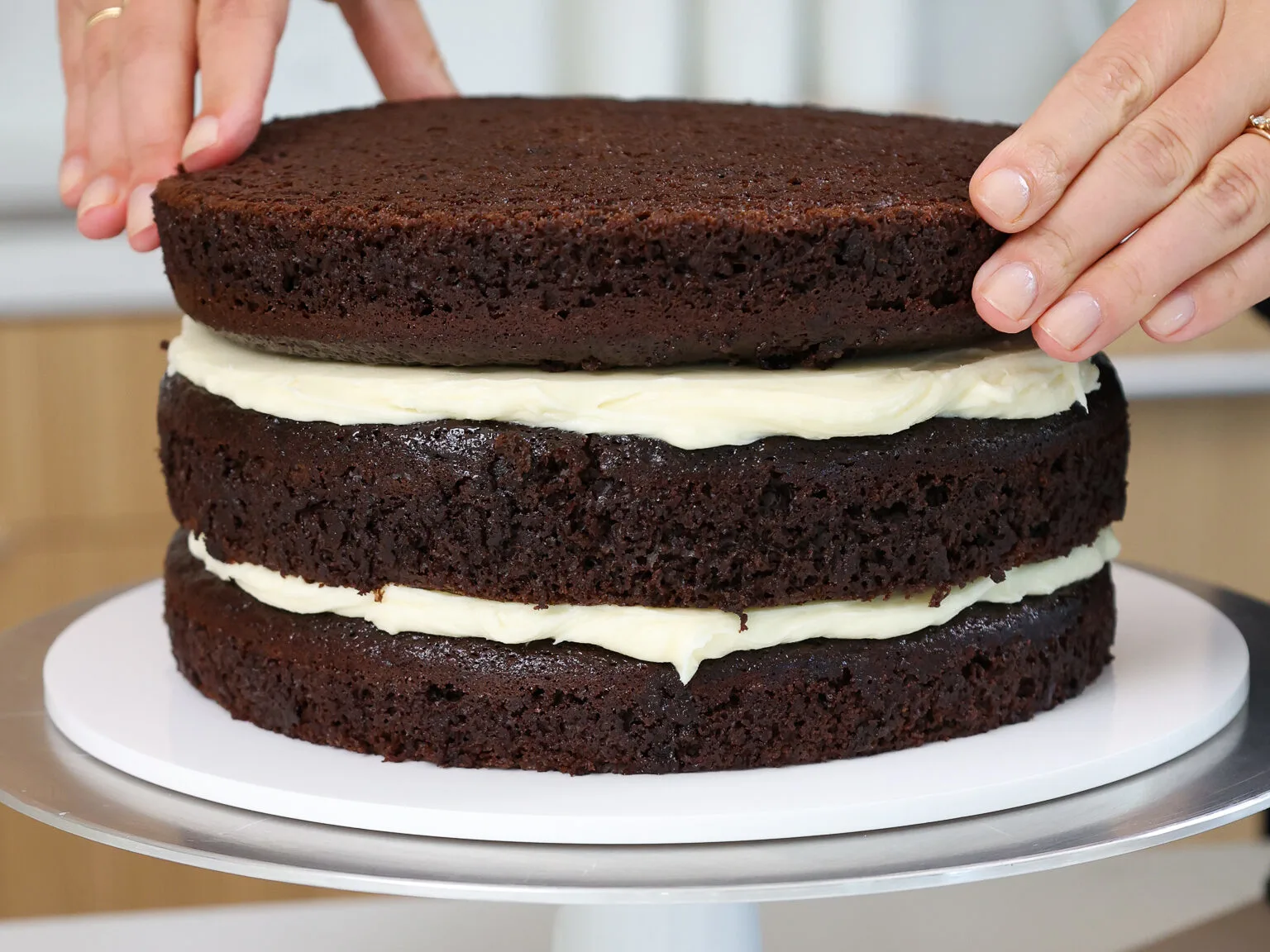 Decadent Chocolate Cake with Tangy Cream Cheese Frosting
