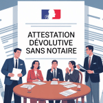 attestation dévolutive sans notaire illustration documents et héritiers