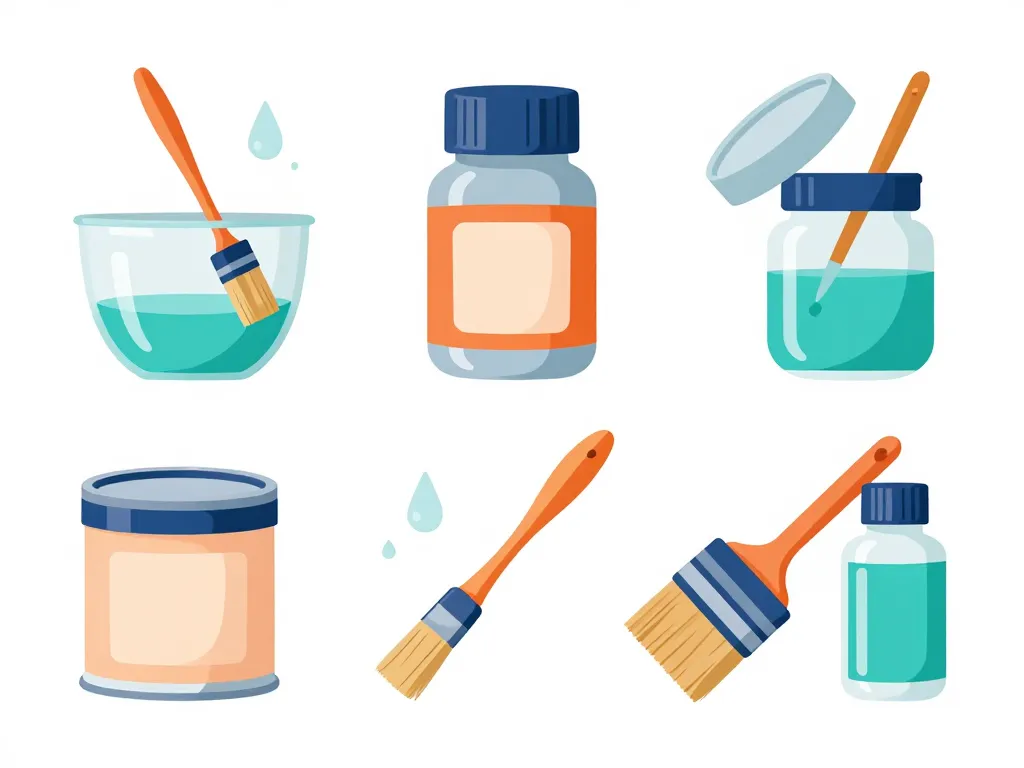 illustration usages diluant alcool pinceaux vernis nettoyage