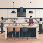 hotte intégrée plan de travail avis illustration cuisine moderne