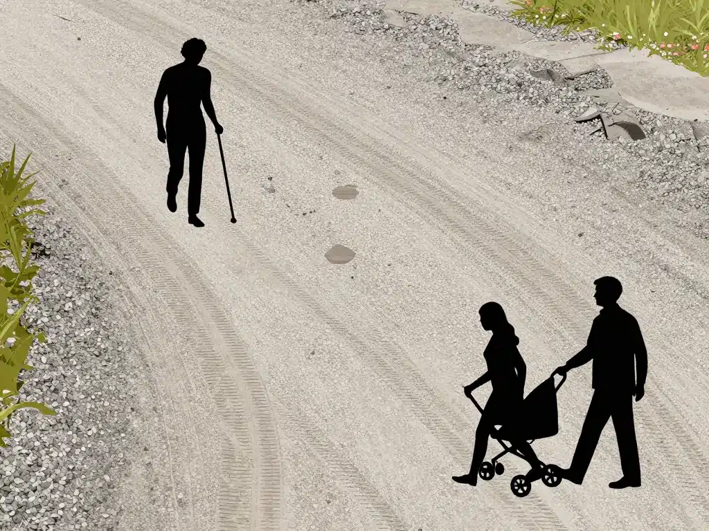 inconvénient gravier stabilisé accès difficile usagers