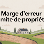 illustration épurée marge d'erreur limite de propriété terrain bornes