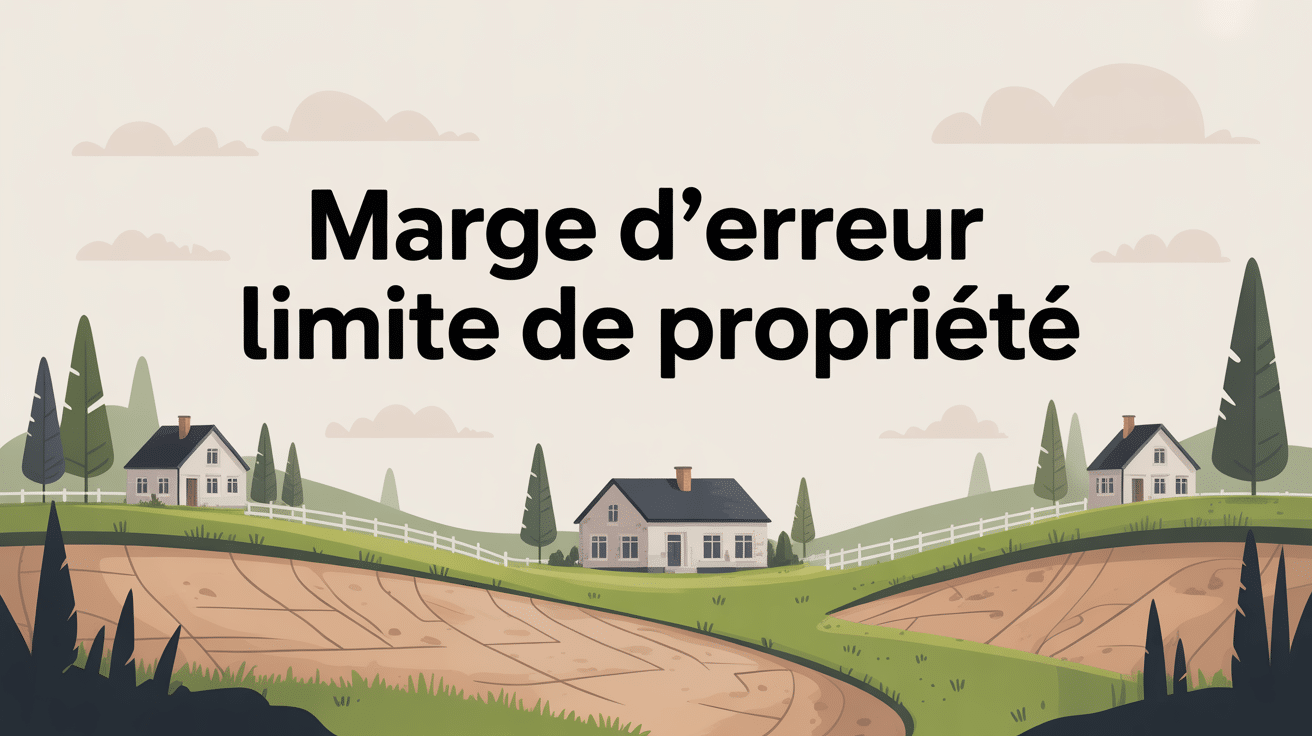 illustration épurée marge d'erreur limite de propriété terrain bornes