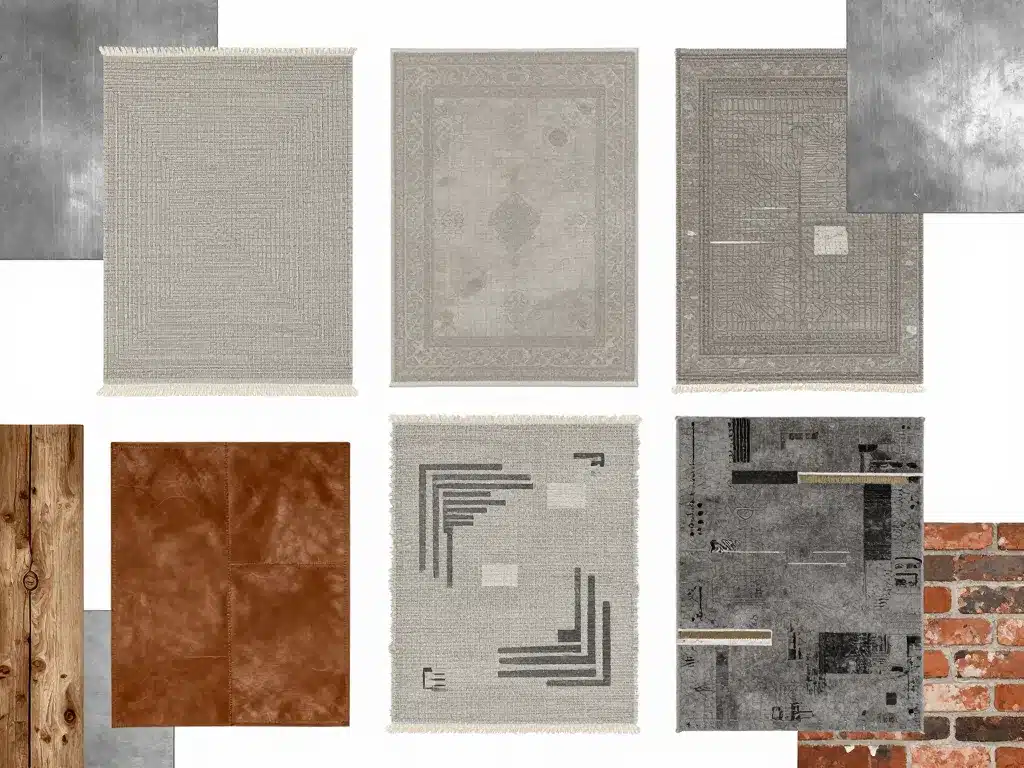 Motifs et textures de tapis pour style industriel moderne