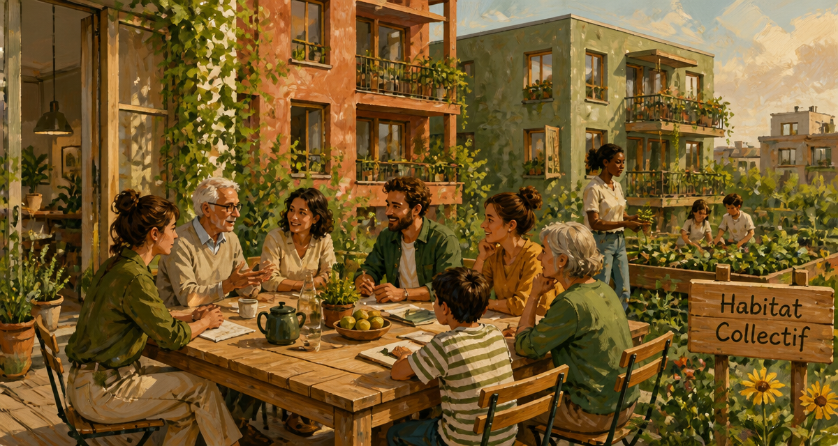 habitat collectif résidents terrasse jardin