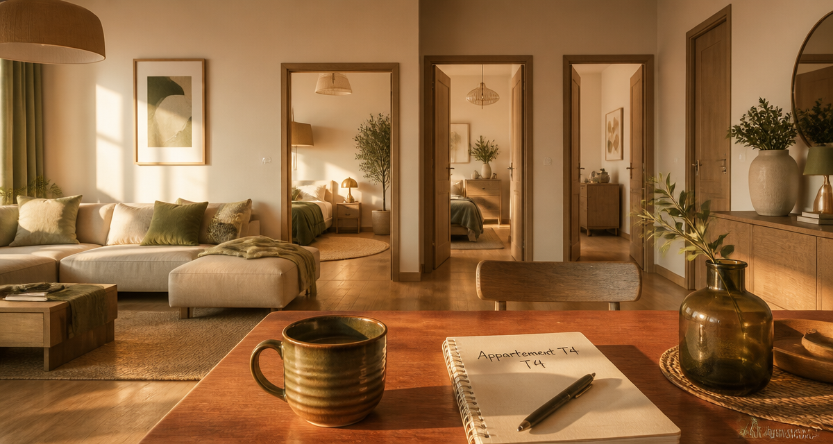 Salon spacieux appartement t4 lumineux