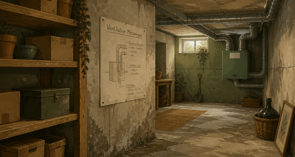 ventilation mecanique sous sol avec humidite et radon