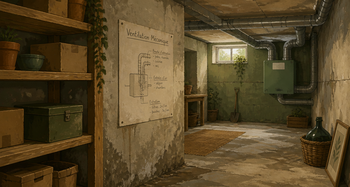 ventilation mecanique sous sol avec humidite et radon