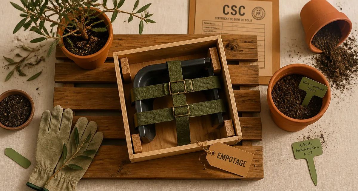 Empotage : établi et pots horticoles, cales et substrat pour la mise en pot