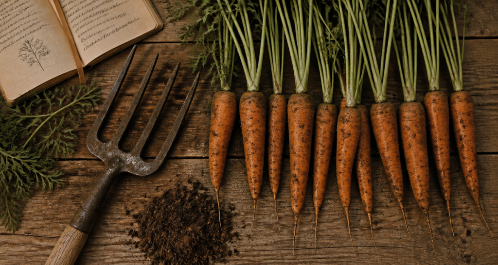 quand recolter les carottes fraichement arrachées sur plan de travail
