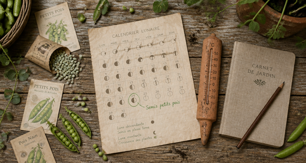 Quand semer les petit pois avec la lune calendrier