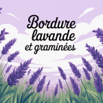 bordure lavande et graminées élégante sous ciel d'été