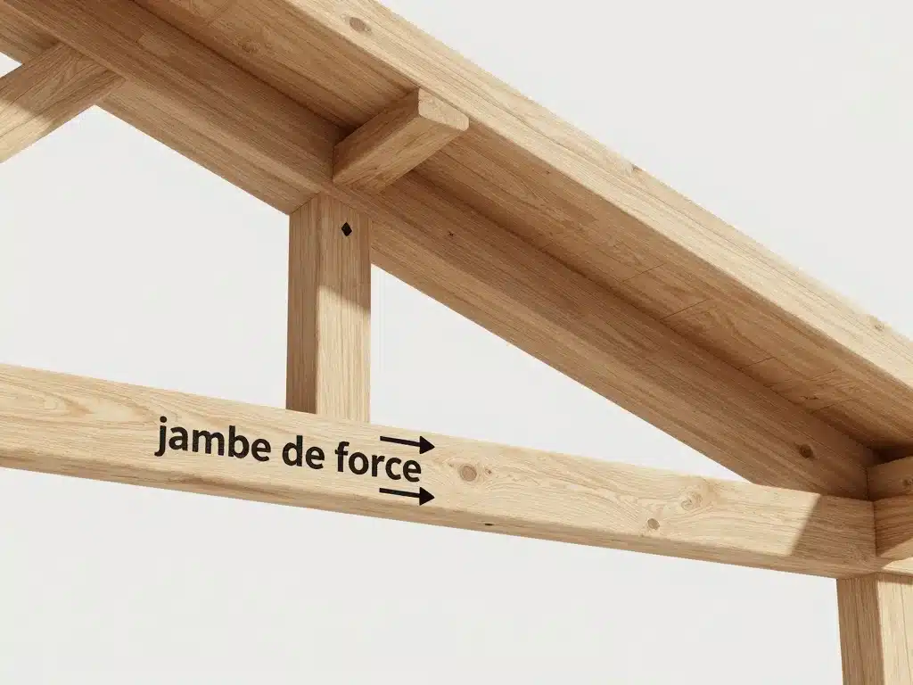 schéma charpente jambe de force position