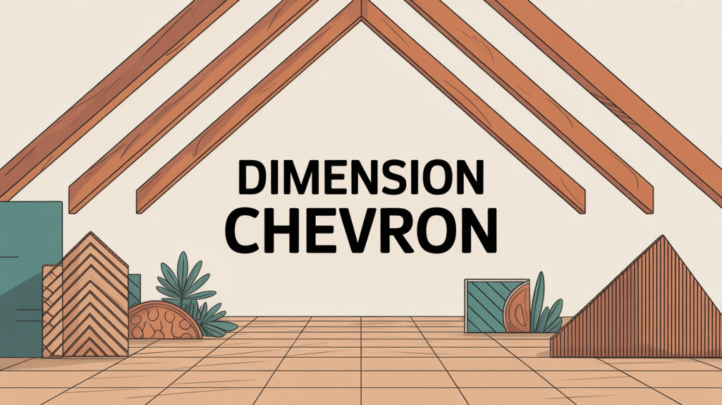 schéma dimension chevron structure bois moderne