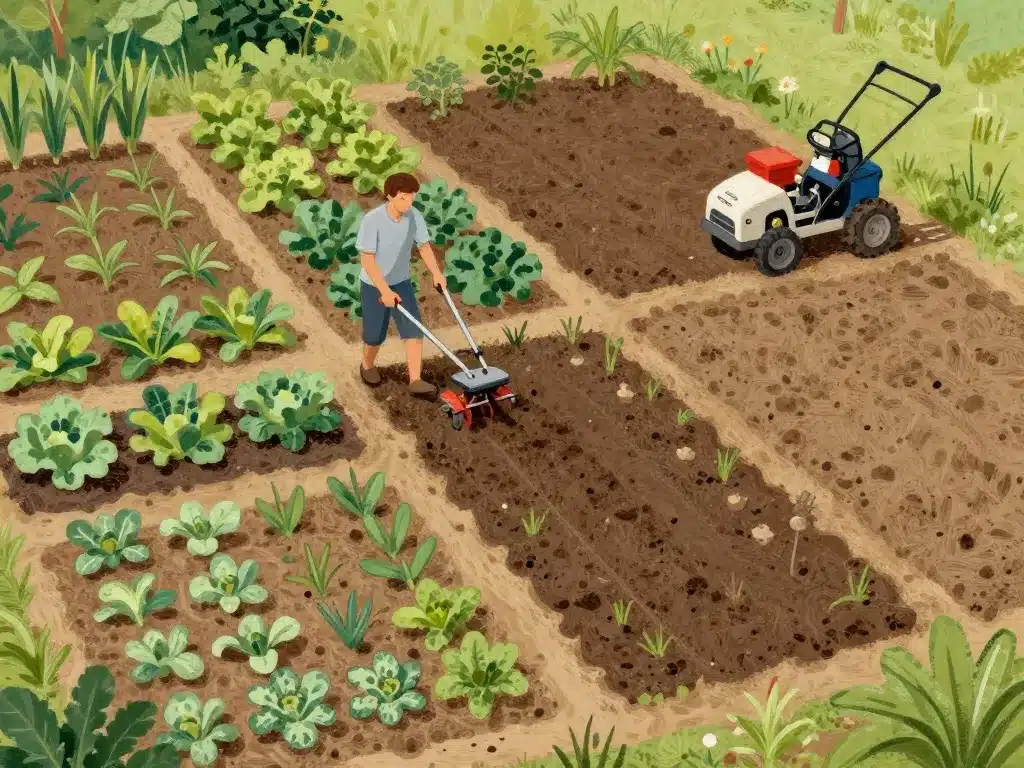 illustration choisir différence entre motoculteur et motobineuse selon le terrain