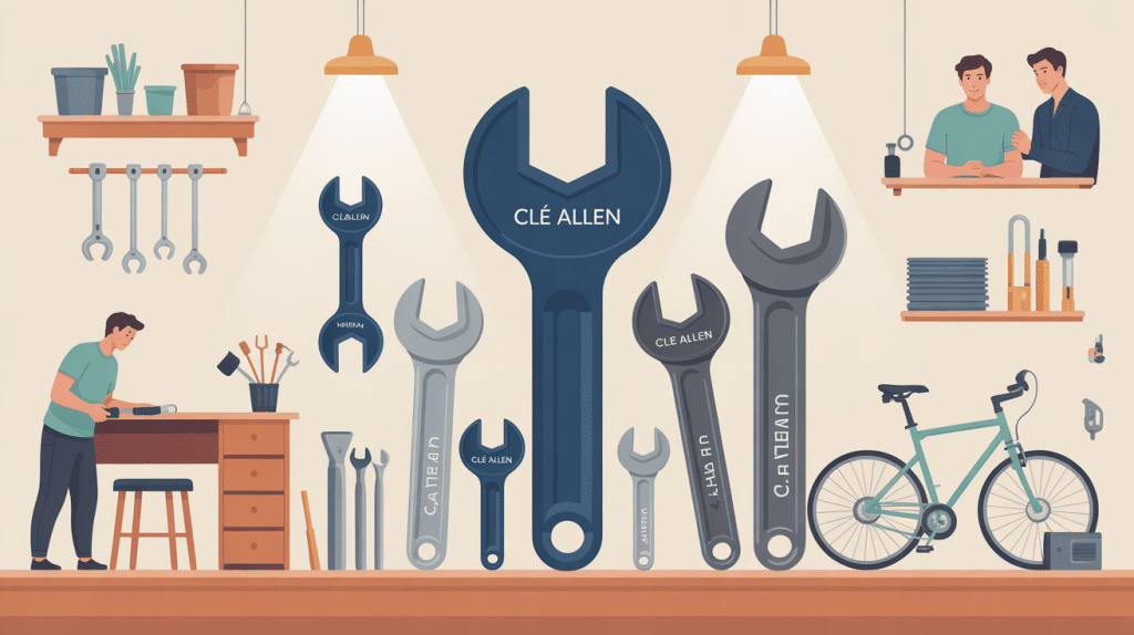 illustration des usages cle a allen bricolage velo meuble