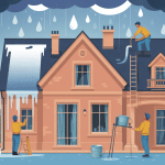 Application d'enduit par temps humide sur façade de maison