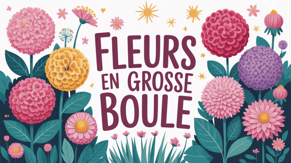 illustration fleurs grosse boule jardin variétés
