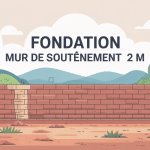 fondation mur soutenement 2m illustration construction stable