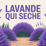 Illustration maladie lavande qui sèche au jardin méditerranéen