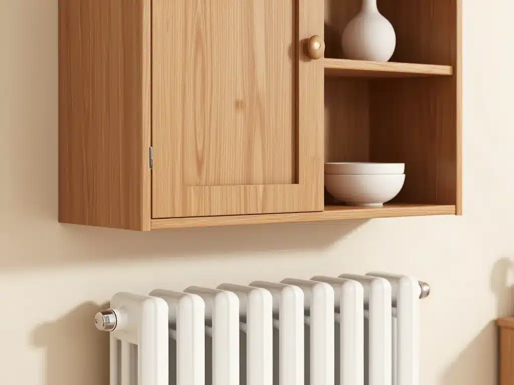 meuble sur radiateur sécurisé ventilé illustration