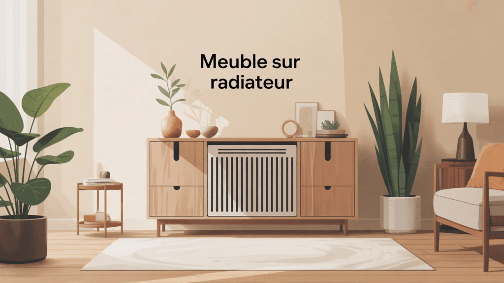meuble sur radiateur design sécurisé en salon moderne