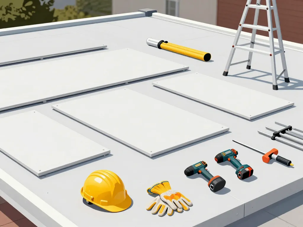 outils sécurité préparation pose panneau sandwich toiture