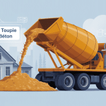 prix beton toupie camion chantier illustration