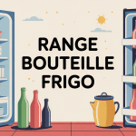 Range bouteille frigo bien organisé dans réfrigérateur