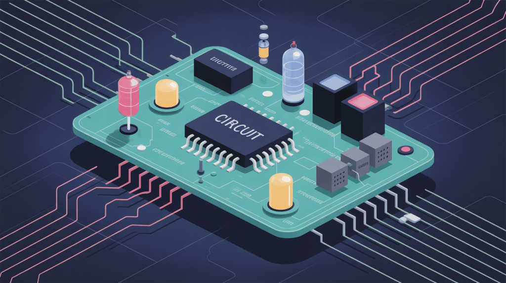 illustration circuit electronique moderne pedagogique