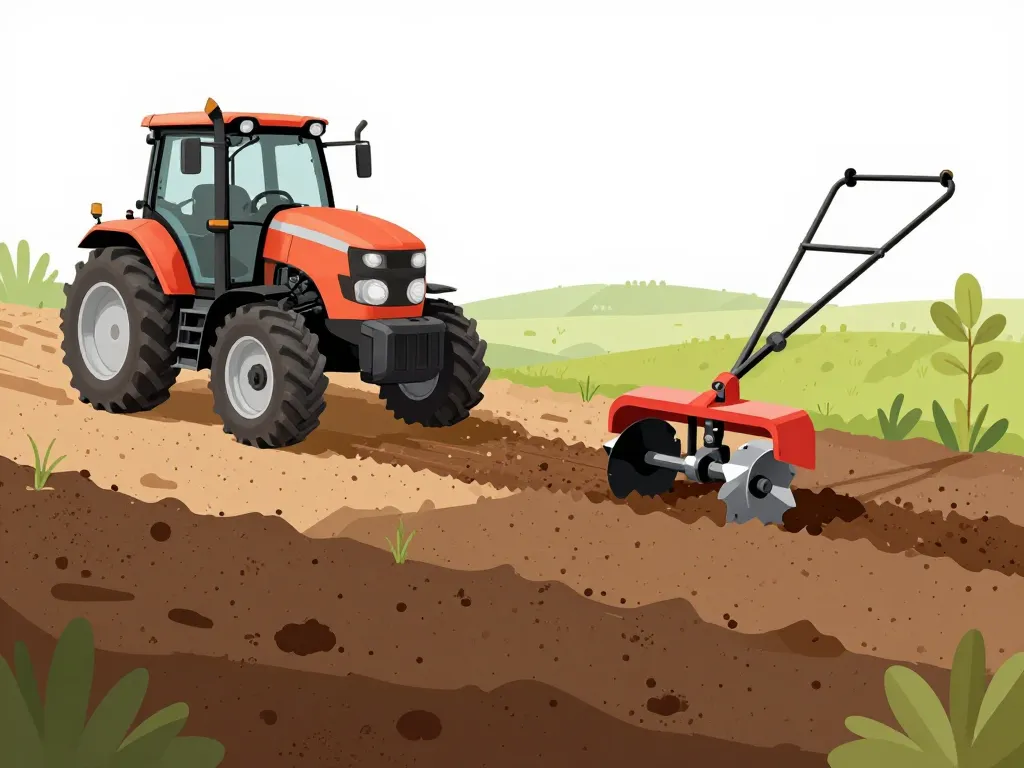 schéma illustrant différence entre motoculteur et motobineuse