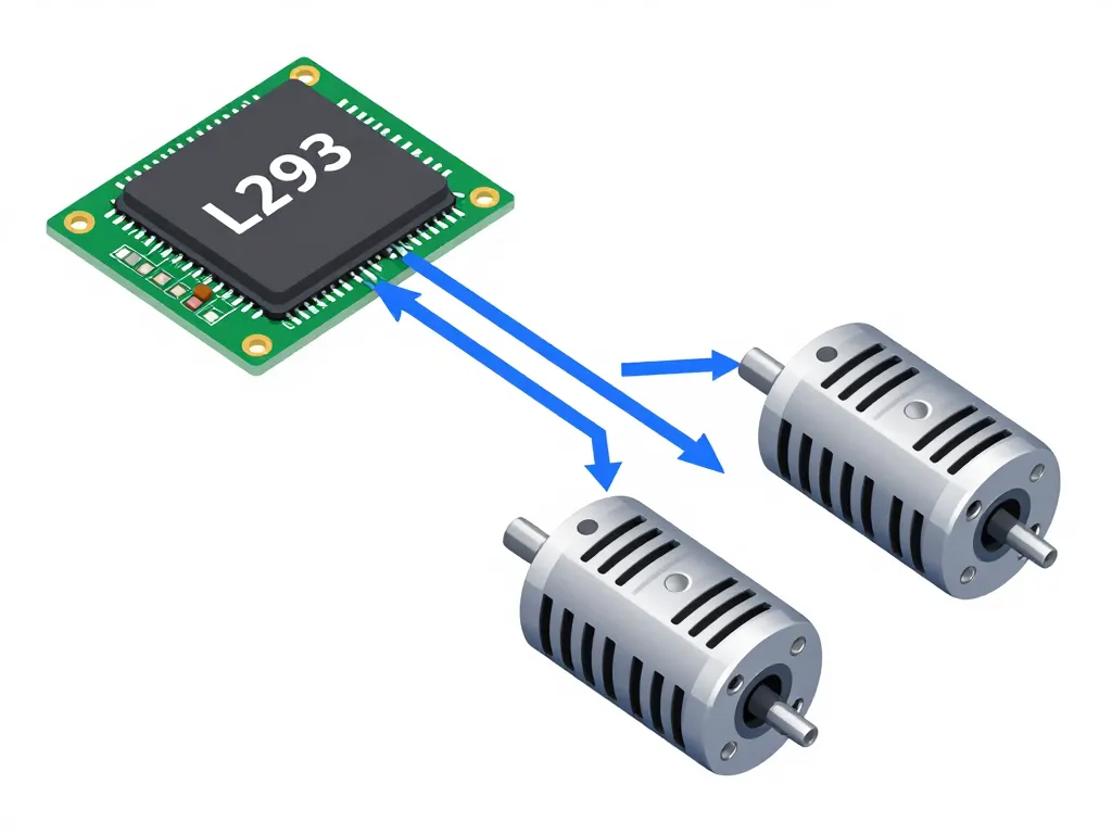 schéma l293d microcontrôleur moteurs