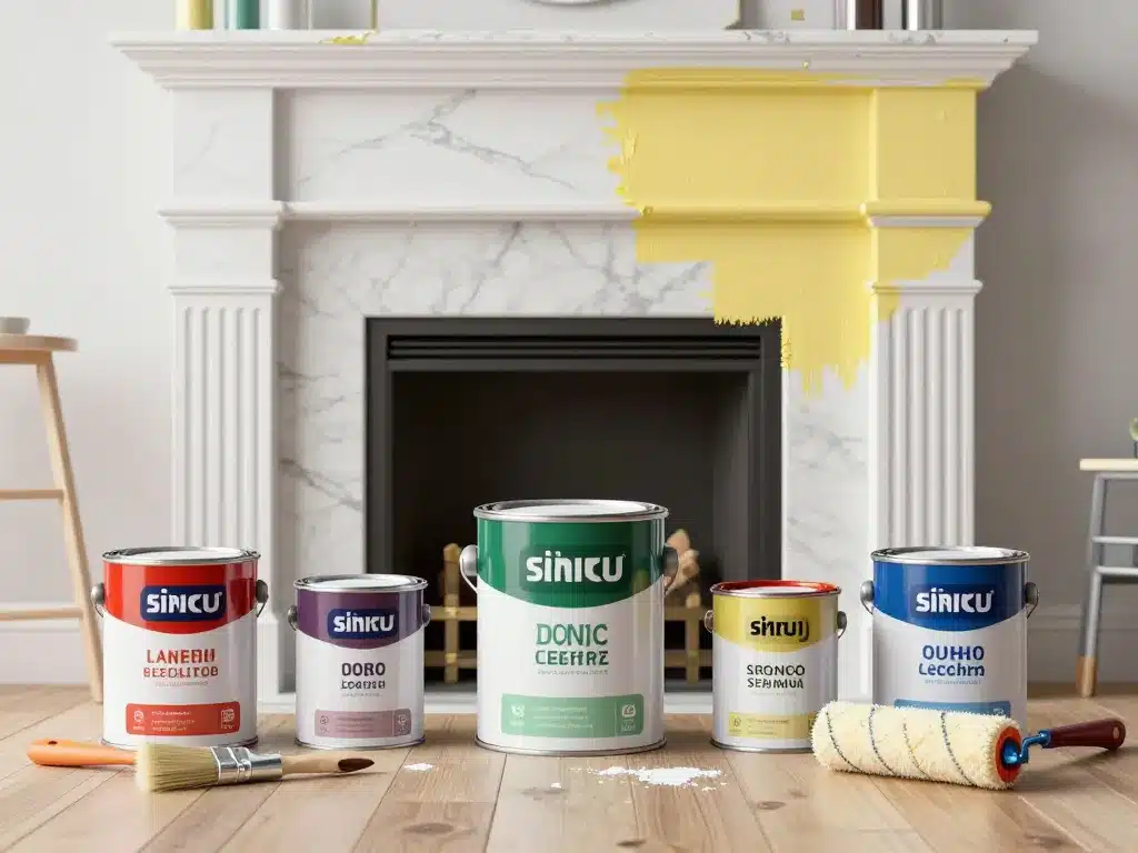 application peinture sur marbre cheminée outils