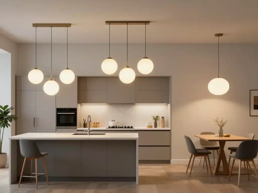 suspension cuisine originale îlot barre petite grande cuisine