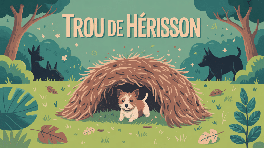 Illustration globale trou de hérisson dans le jardin
