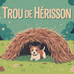 Illustration globale trou de hérisson dans le jardin