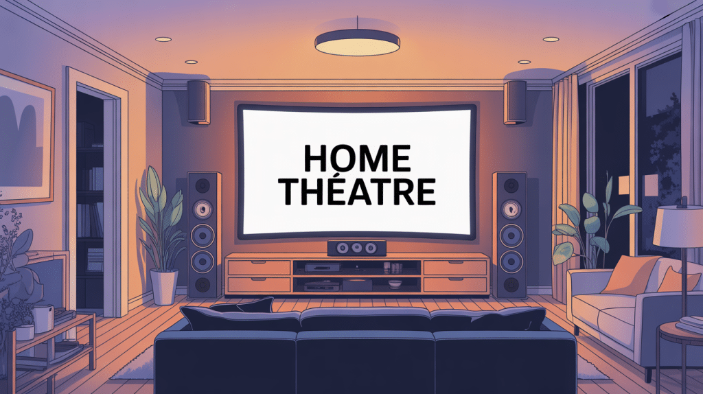 illustration tv and home theatre salon moderne