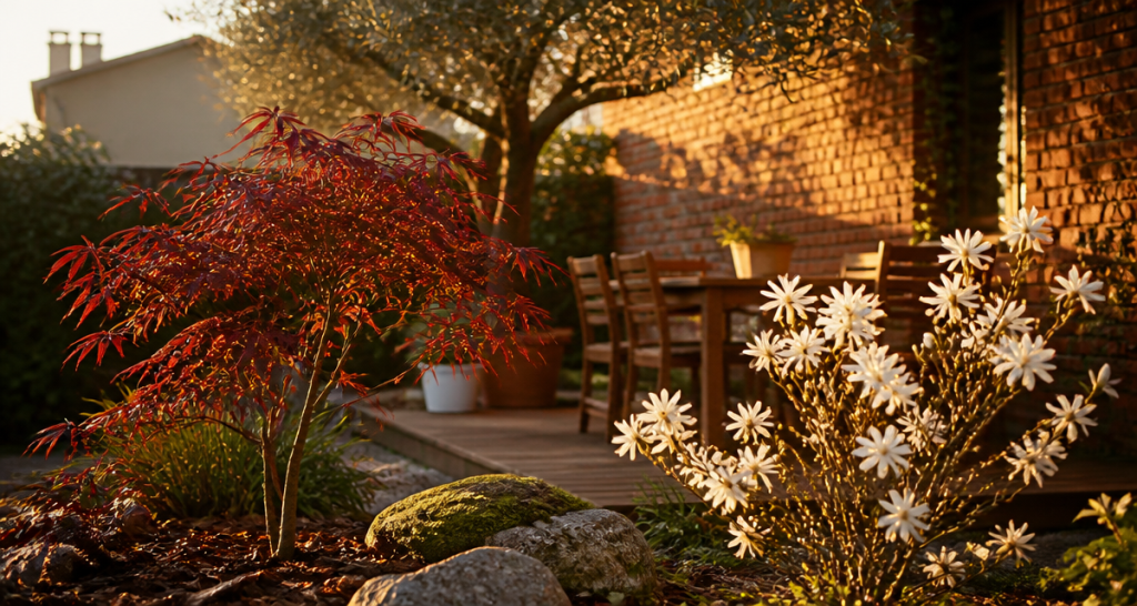 arbres pour petit jardin érable du Japon magnolia olivier